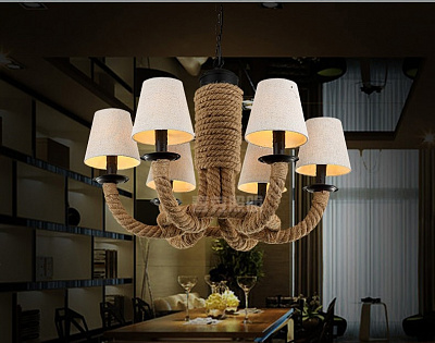 Industrial Rope Chandelier фото 7