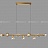 Реечный светильник с кристальными плафонами в форме алмазов на металлической рейке KENDRA 9 плафонов золото фото 16