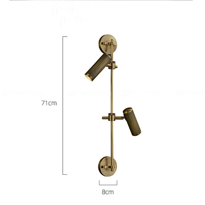 Серия настенных светильников на одну и две лампы с рифлеными плафонами цилиндрической формы на вертикальном кронштейне TRIGGER WALL  фото 1