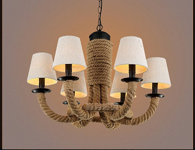 Industrial Rope Chandelier фото 5