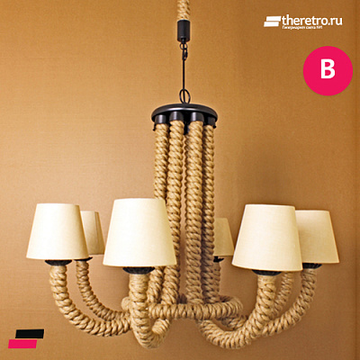 Industrial Rope Chandelier фото 10