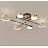 Потолочная светодиодная люстра с плафонами в форме колец и дисков MARSA 4 плафона  Золотой фото 5